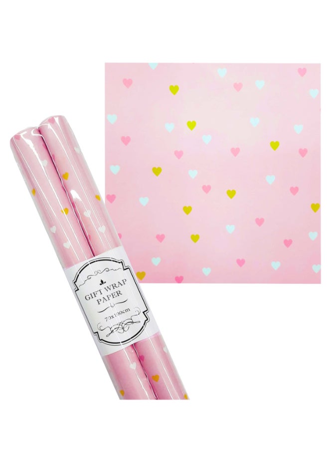 Blush Pink Heart Gift Wrap, Multi-Occasion Gifting - Image 1